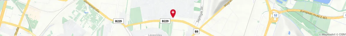 Kartendarstellung des Standorts für Apotheke 21 in 1210 Wien